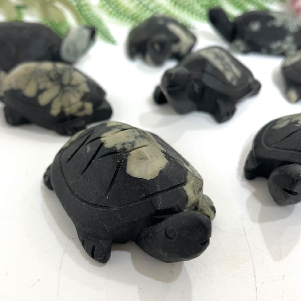 2PCS Turtle High Quality Natural Peony Stone From IG Crystal