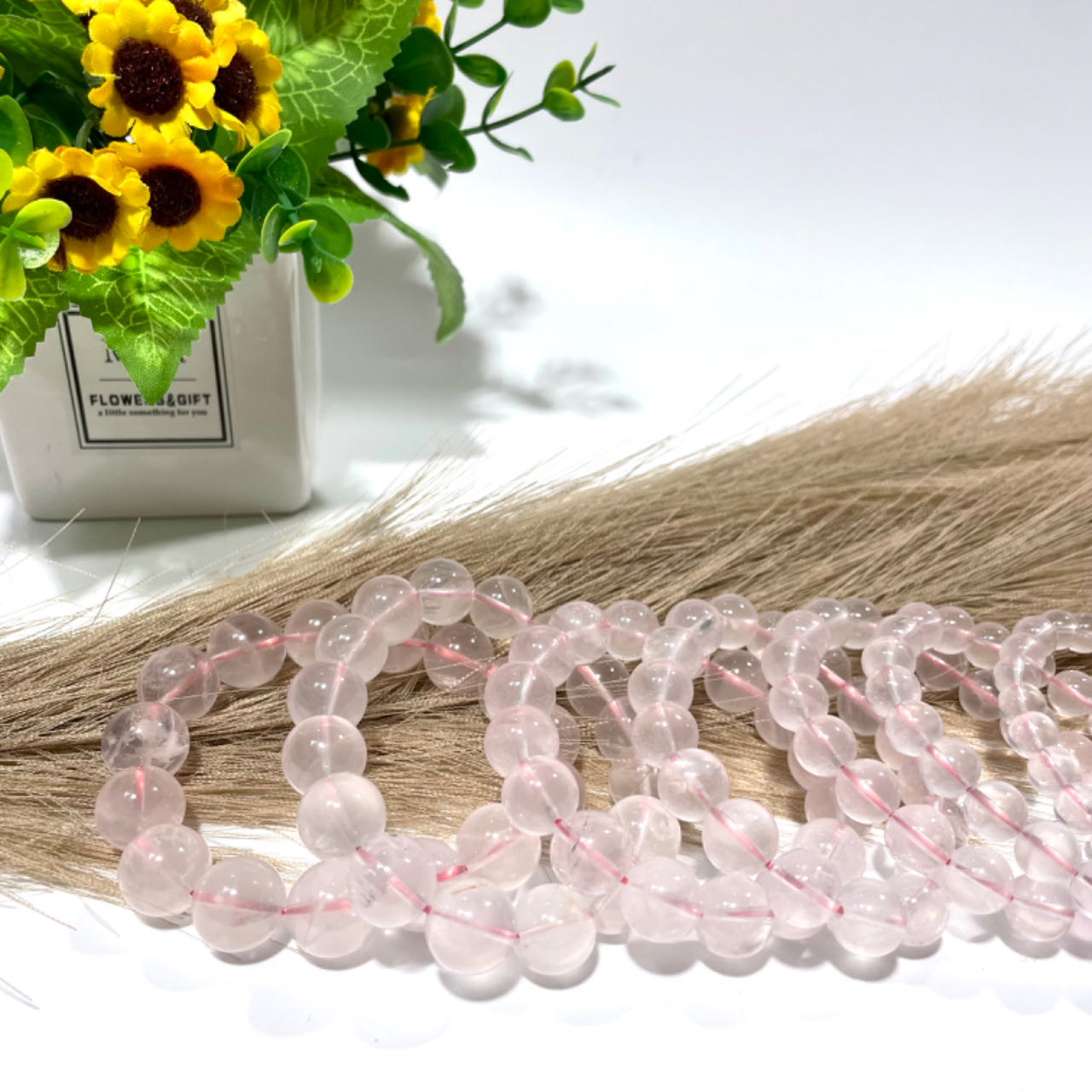 High Quality Rose Quartz Bracelet 9~15mm Energy Healing Crystals Jewelry for Women DIY Bracelet From IG Crystal