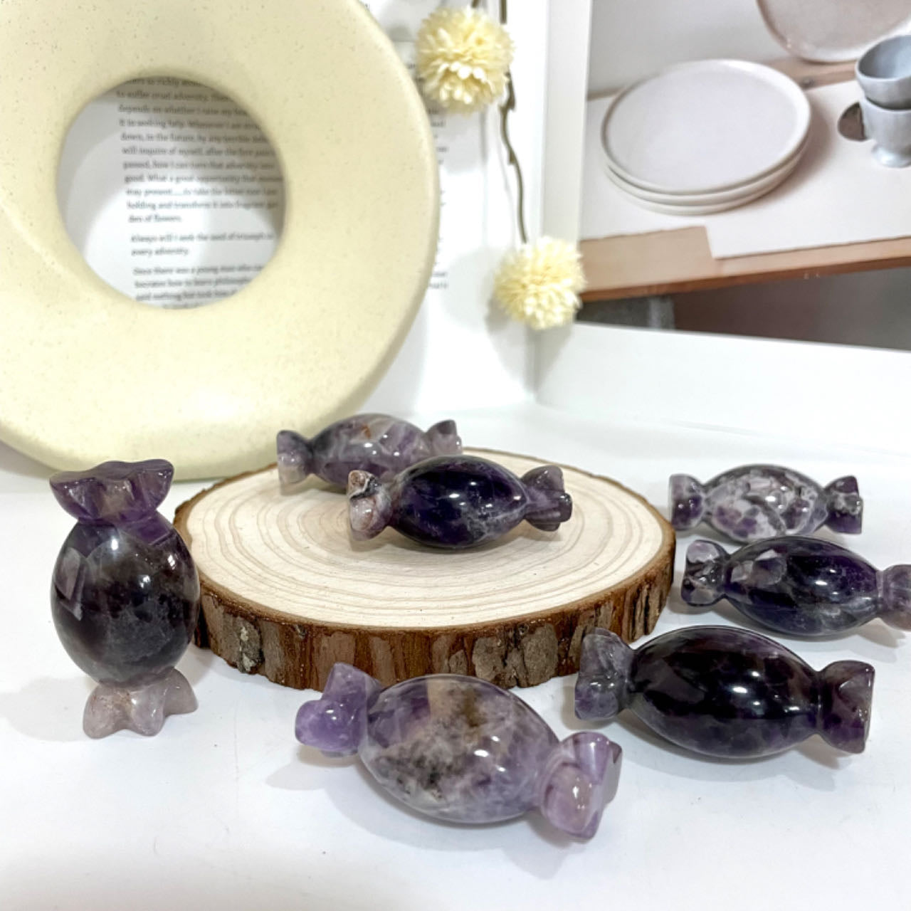 4 Counts Amethyst Candy Crystal Healing Stone Home Decoration From IG Crystal
