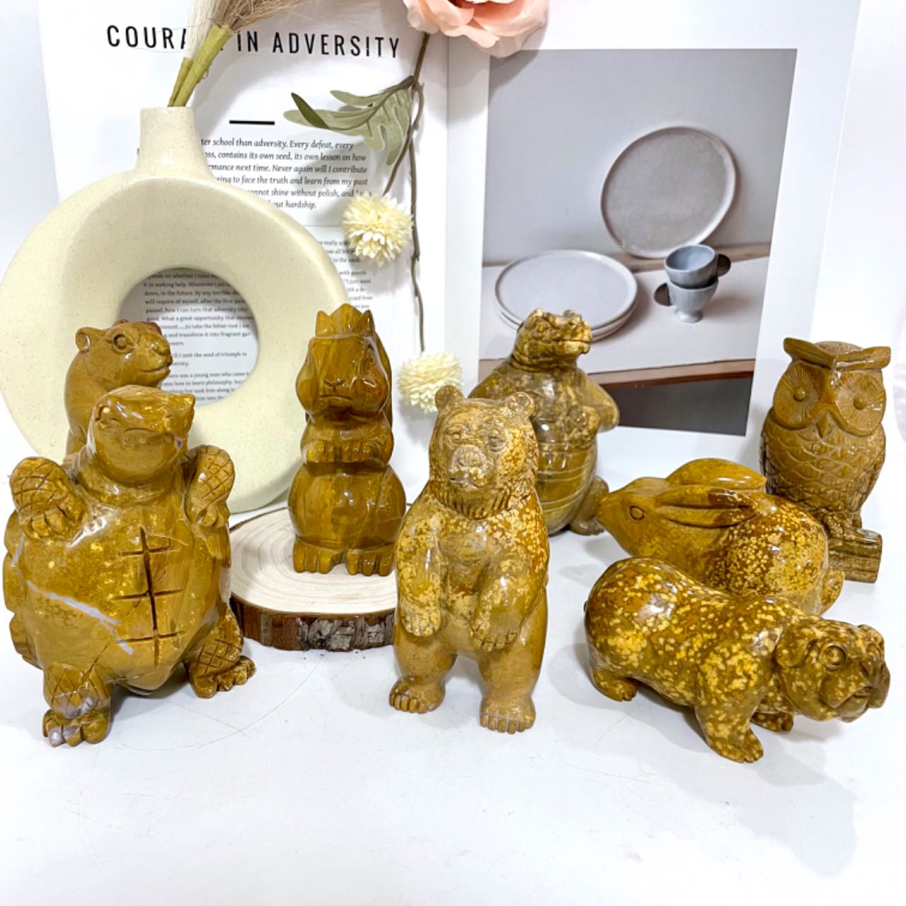 Ocean Jasper Rabbit Snapping Turtle Crocodile Groundhog French Bulldog Bear Owl Squirrel Crystal From IG Crystal
