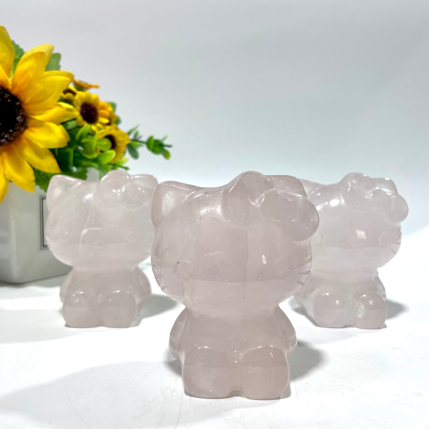 1 Count Rose Quartz HK Crystal Carving Healing Stones Natural Stone Chakra Balancing Reiki Home Office Decor From IG Crystal