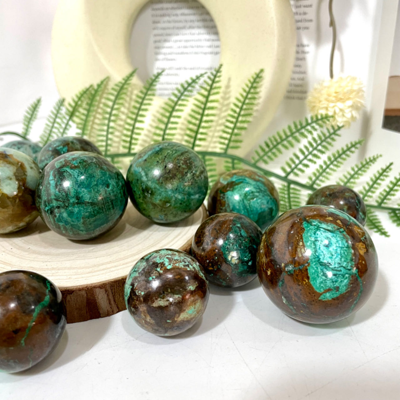 1~2 Counts Small Chrysocolla Balls 2.5~5cm Healing Stone Home Decoration From IG Crystal