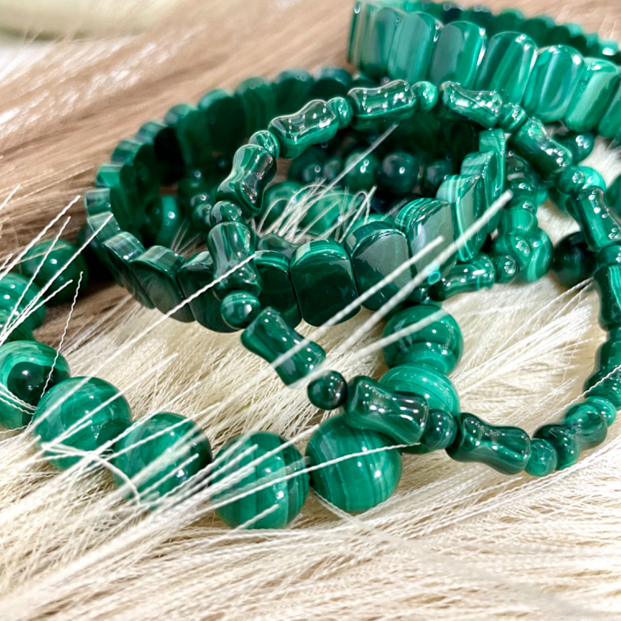 Malachite Bracelet 7~11mm Energy Healing Crystals Jewelry for Women DIY Bracelet From IG Crystal