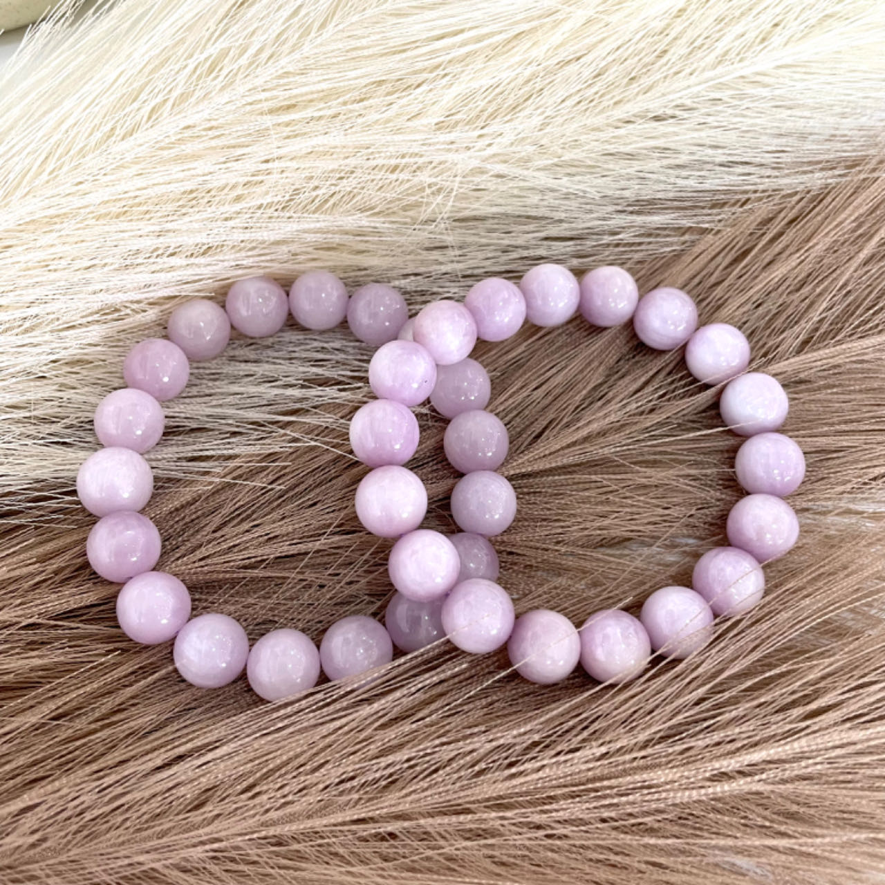2 / 7PCS Crystal Bracelets Set Lasionite Purple Mica Morganite Black Rutile  Red Pyramid Kunzite Sunstone From IG Crystal