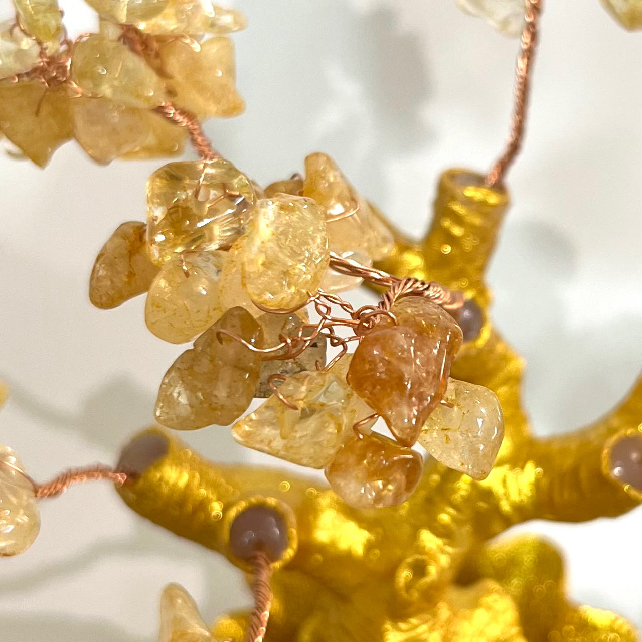 Money Tree Yellow Crytal Amethyst Rose Quartz Green Flourite Healing Crystals and Stones Tree for Home and Office Desk Decoration From IG Crystal