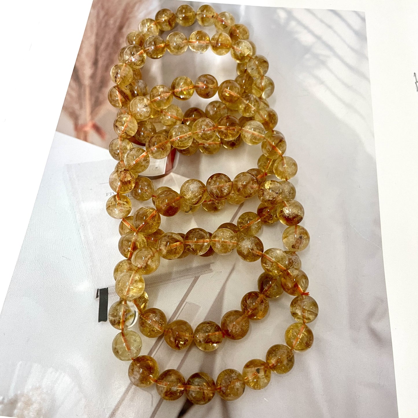 2 Counts Natural Citrine Crystal Bracelet – Healing Crystals Bracelet for Women and Men Teens – Handmade 11mm Round Beaded Bracelets – Attract, Wealth, Prosperity, Success, Girls Gifts, Unisex Mens Bracelet From IG Crystal