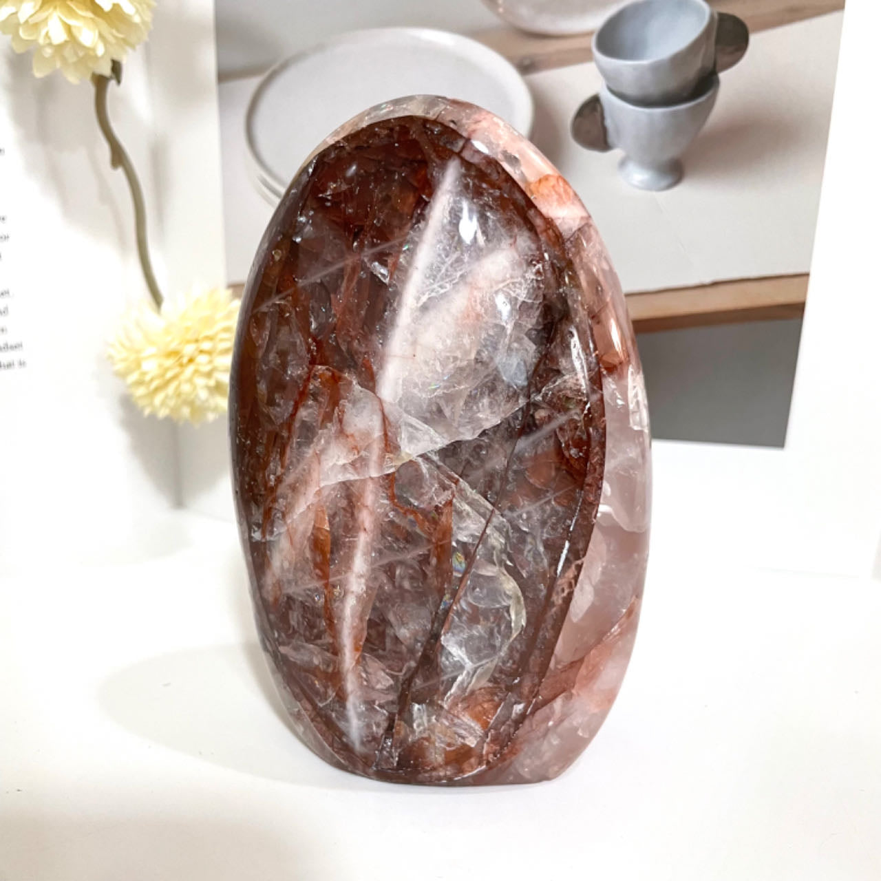 1PCS Fire Quartz Mountain Stone Healing Stone From IG Crystal