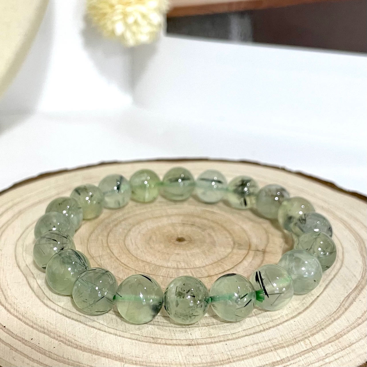 Prehnite Bracelet 7~10mm Energy Healing Crystals Jewelry for Women DIY Bracelet From IG Crystal