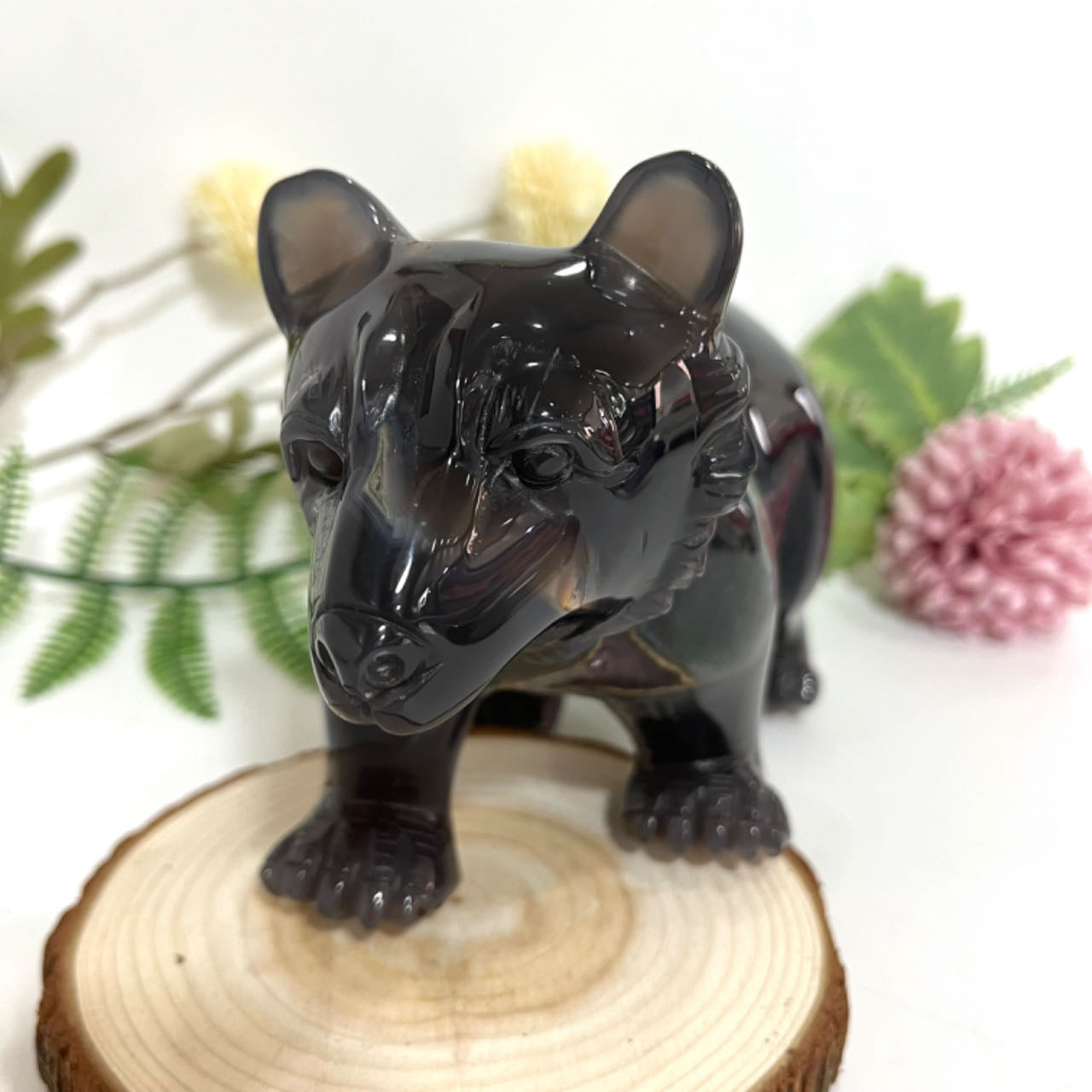 High Quality Hand-Carved Natural Crystal Bear Statue Amethyst From IG Crystal