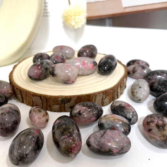 25~30PCS Pink Black Rhodonite Oblong Shape Natural Stone Crystal Healing Power Energy Gifts From IG Crystal