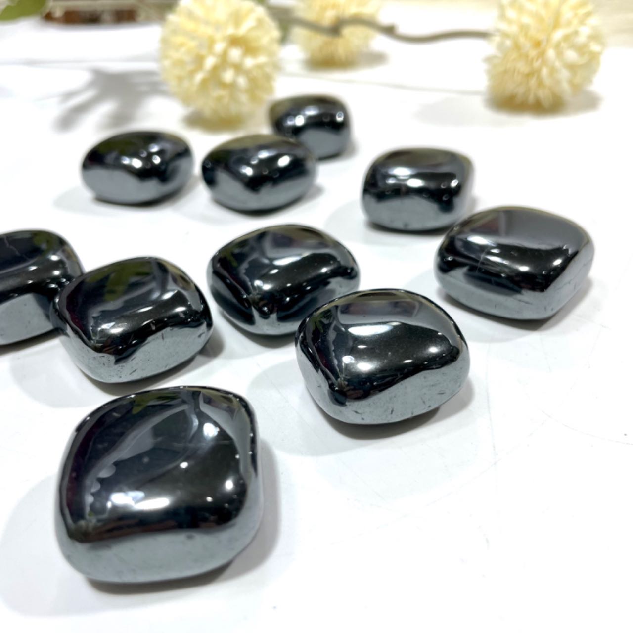 16 Counts Hematite Quadrate Stone Essentials Hematite Tumbled Stone Healing Stone Home Decoration From IG Crystal