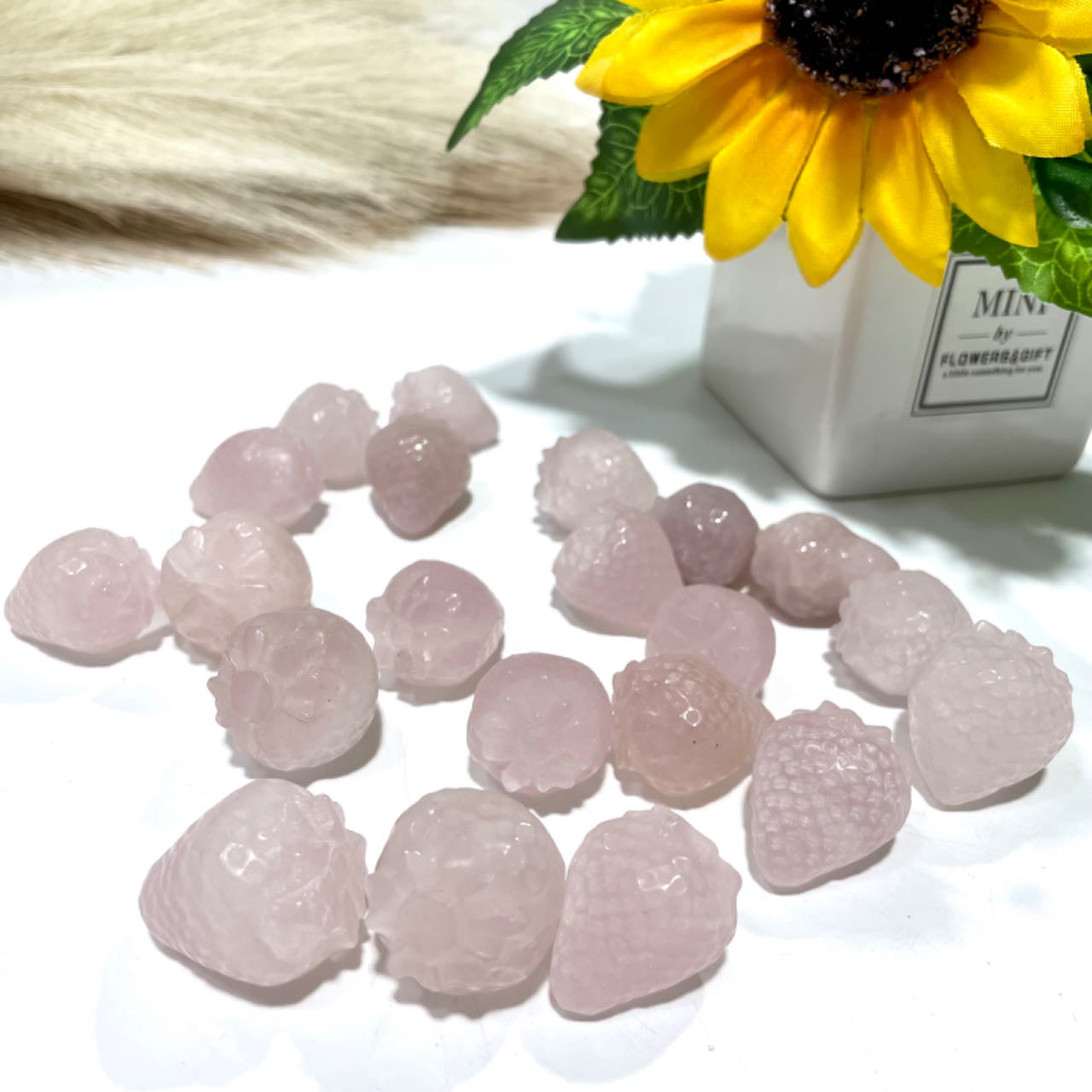 4 Counts Rose Quartz Strawberries Crystal Natural Crystals Healing Stones Crystal Jewelry Shop Pretty Crystals Home Decoration From IG Crystal