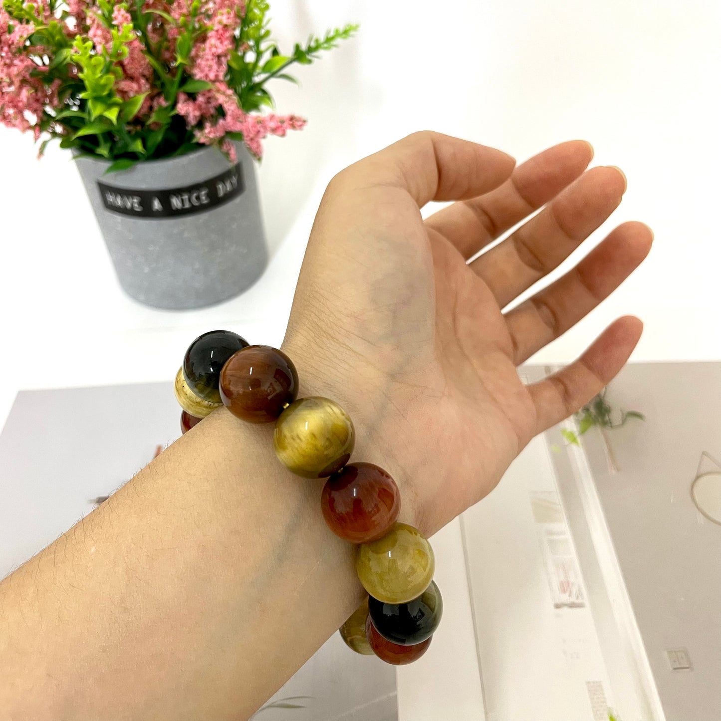 Colourful Tiger Eyes Bracelets 10~16mm Natural Crystals Healing Crystals Bracelet for Women and Men Teens Crystal Jewelry Shop Pretty Crystals From IG Crystal