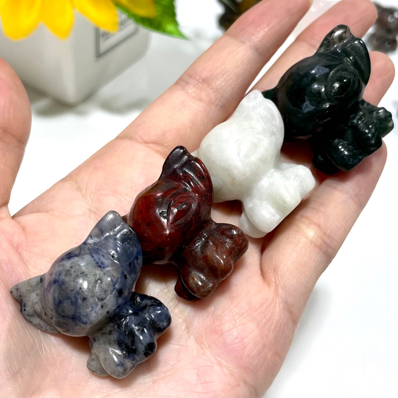 Various Materials Stitch Crystal 9 Counts Clear Quartz Rose Quartz Fluorite Green Aventurine Tiger Eye Moss Agate Jasper Healing Crystal Gem Reiki Healing Home Decor Crystal Jewelry Shop Pretty Crystals From IG Crystal