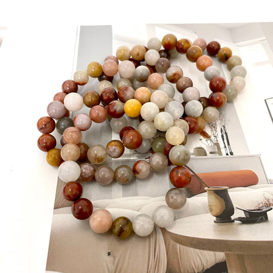 8 Counts Three-colour Jade Bracelets 9~10mm Natural Crystals Healing Crystals Bracelet for Women and Men Teens Crystal Jewelry Shop Pretty Crystals From IG Crystal