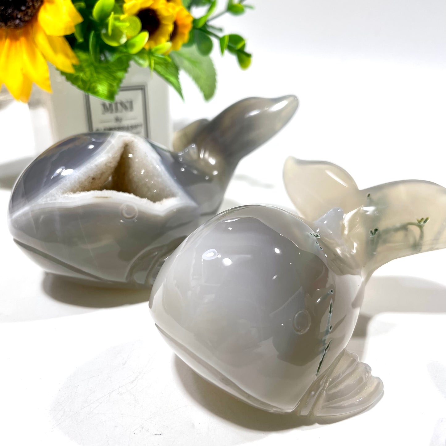 Geode Agate Whale Crystal Carving Natural Stone Gem Mining Chakra Balancing Reiki Healing Crystal Mystery Crystal Display Crystal Shopping Online Home Office Decor From IG Crystal