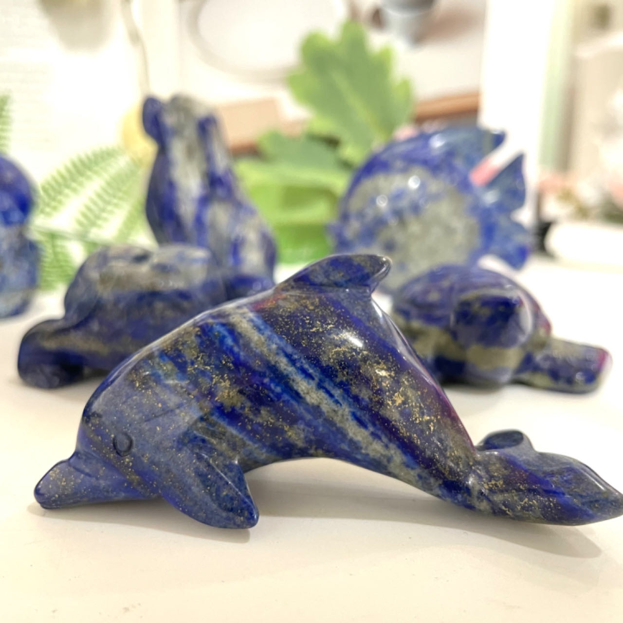 Lazurite Animals Dinosaur Dog Bear Turtle Fish Owl Dolphin Frog Seal Healing Stone From IG Crystal