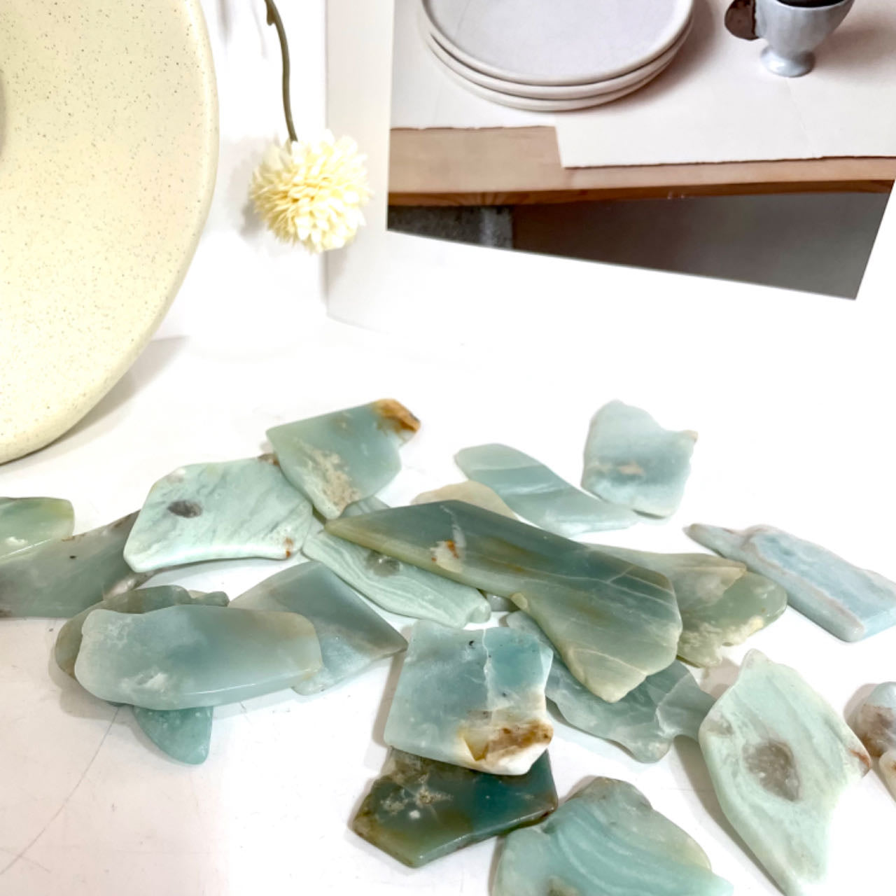 Caribbean Calcite Slice 600G Healing Crystals Home Decoration From IG Crystal