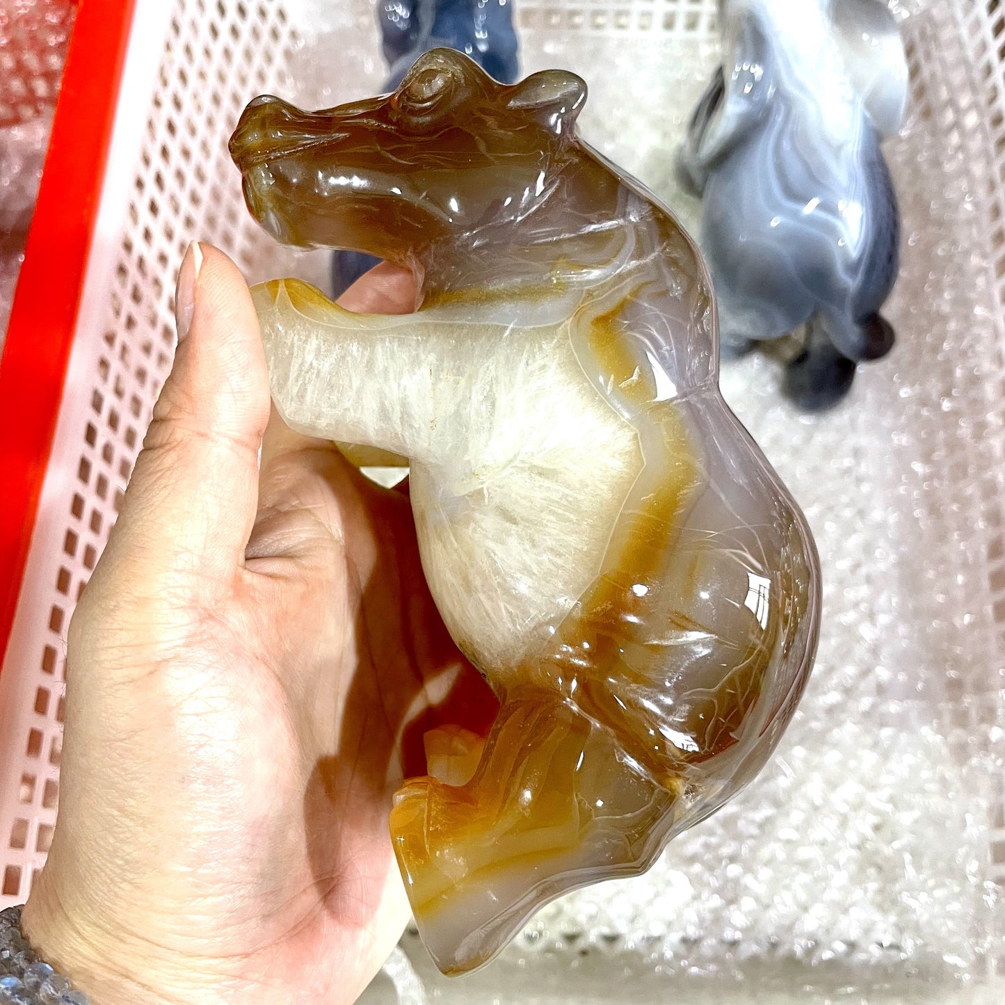 1 Count Geode Agate Bear Hippo Crystal Carving Natural Stone Gem Mining Chakra Balancing Reiki Healing Crystal Mystery Crystal Display Crystal Shopping Online Home Office Decor From IG Crystal