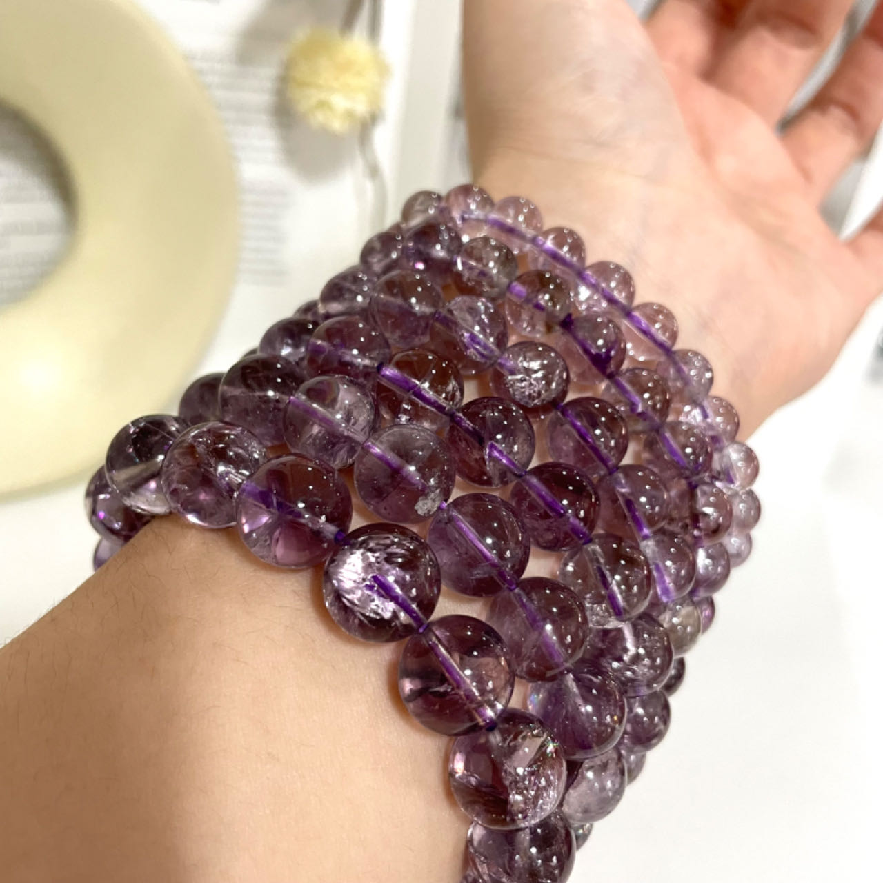 Amethyst Quartz Bracelet 7~12mm Energy Healing Crystals Jewelry for Women DIY Bracelet From IG Crystal