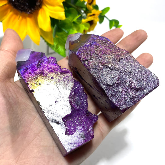 5~7 Counts 500G Purple Sphalerite Wand Unnatural Stone Artificial Crystal Gem Mining Chakra Balancing Reiki Healing Crystal Mystery Crystal Display Crystal Shopping Online Home Office Decor From IG Crystal