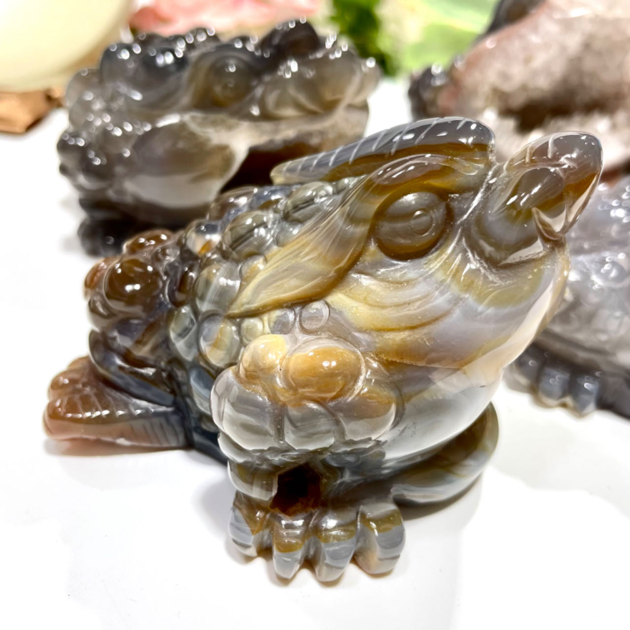 Natural Stone Druzy Agate Toad Crystal Geode Raw Stone For home decor From IG Crystal