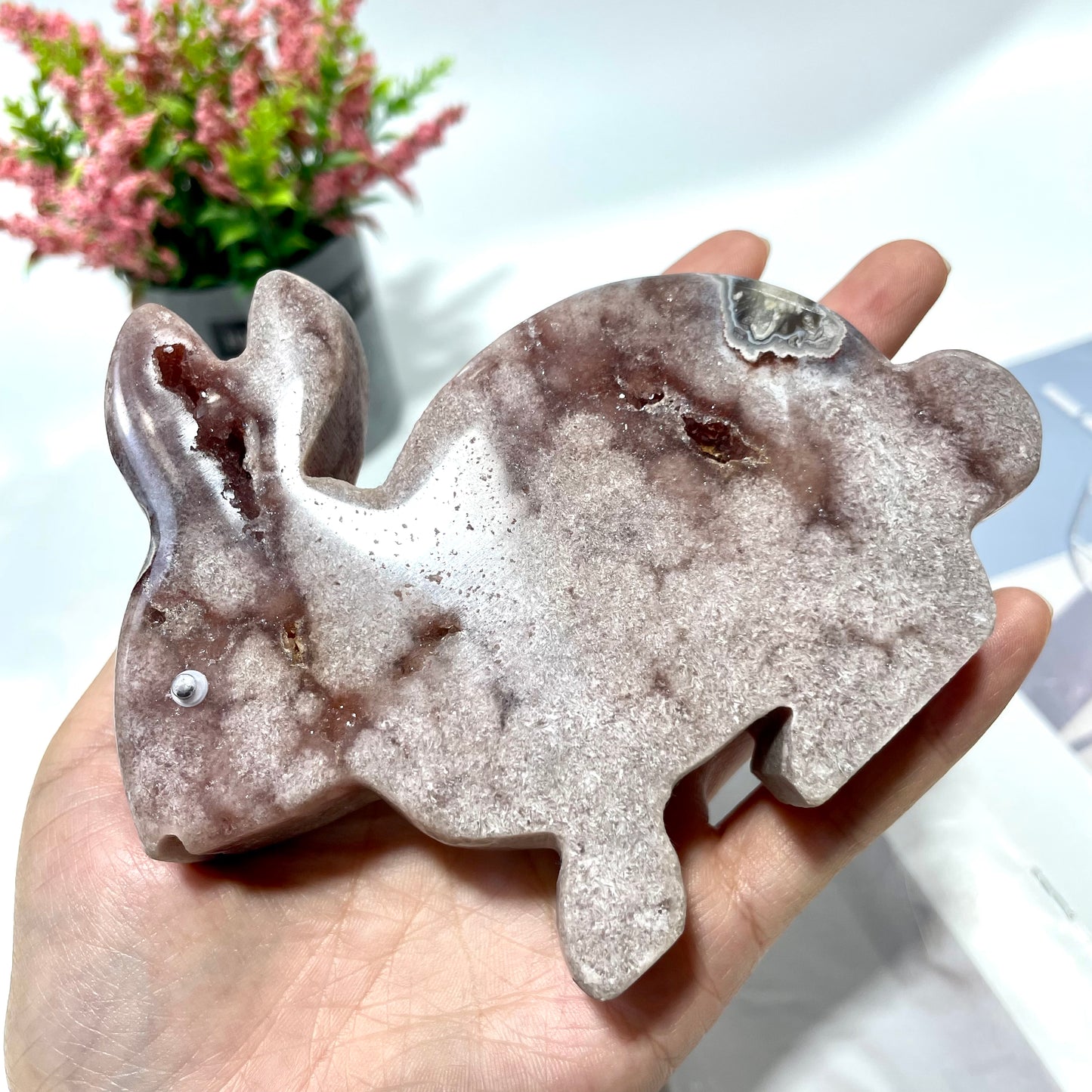 1 Count Pink Amethyst Fish Elephant Rabbit Crystal Carving Healing Stones Natural Stone Chakra Balancing Reiki Home Office Decor From IG Crystal