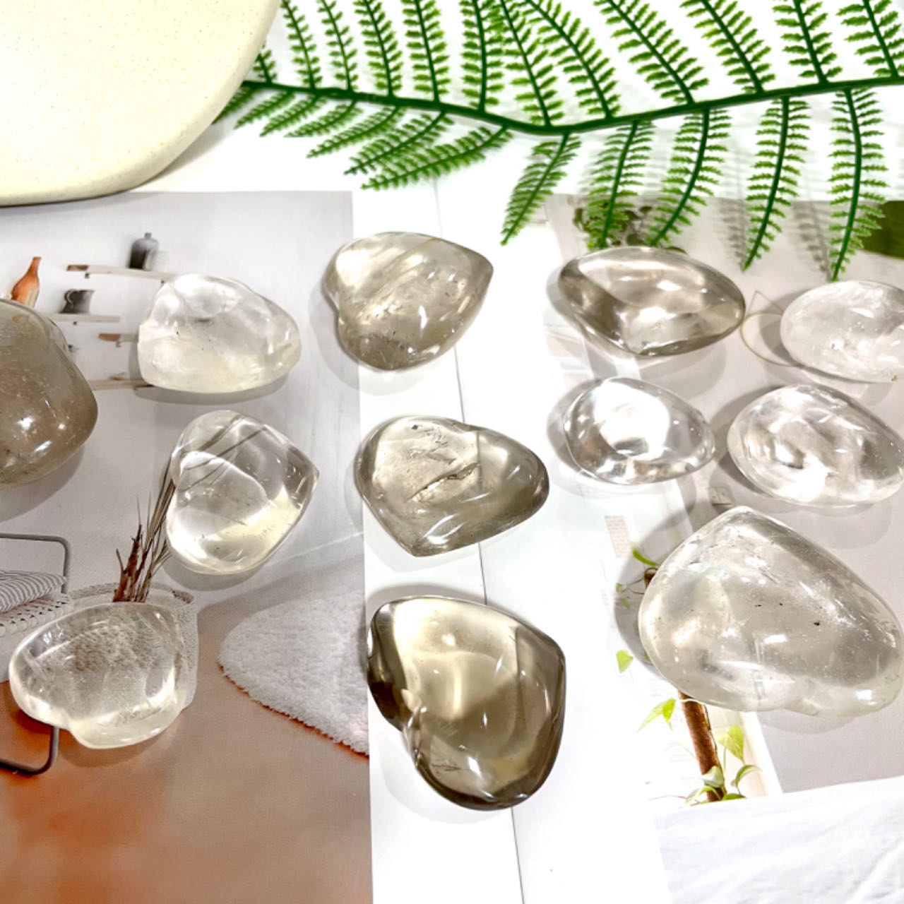 4~7 Counts Heart Shape Clear Quartz Crystal Reiki Crytsal Healing Stone Home Decor From IG Crystal