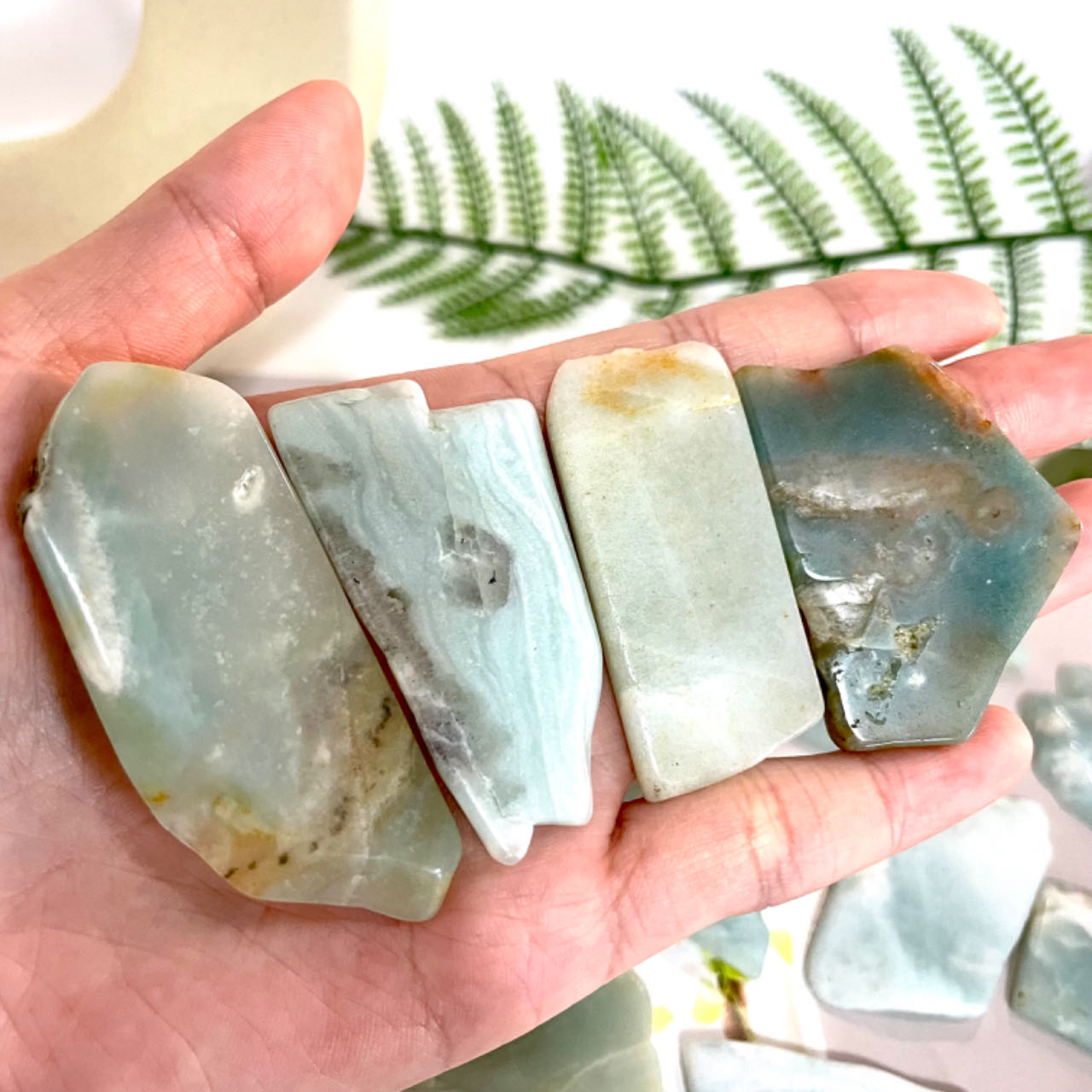 Caribbean Calcite Slice 600G Healing Crystals Home Decoration From IG Crystal