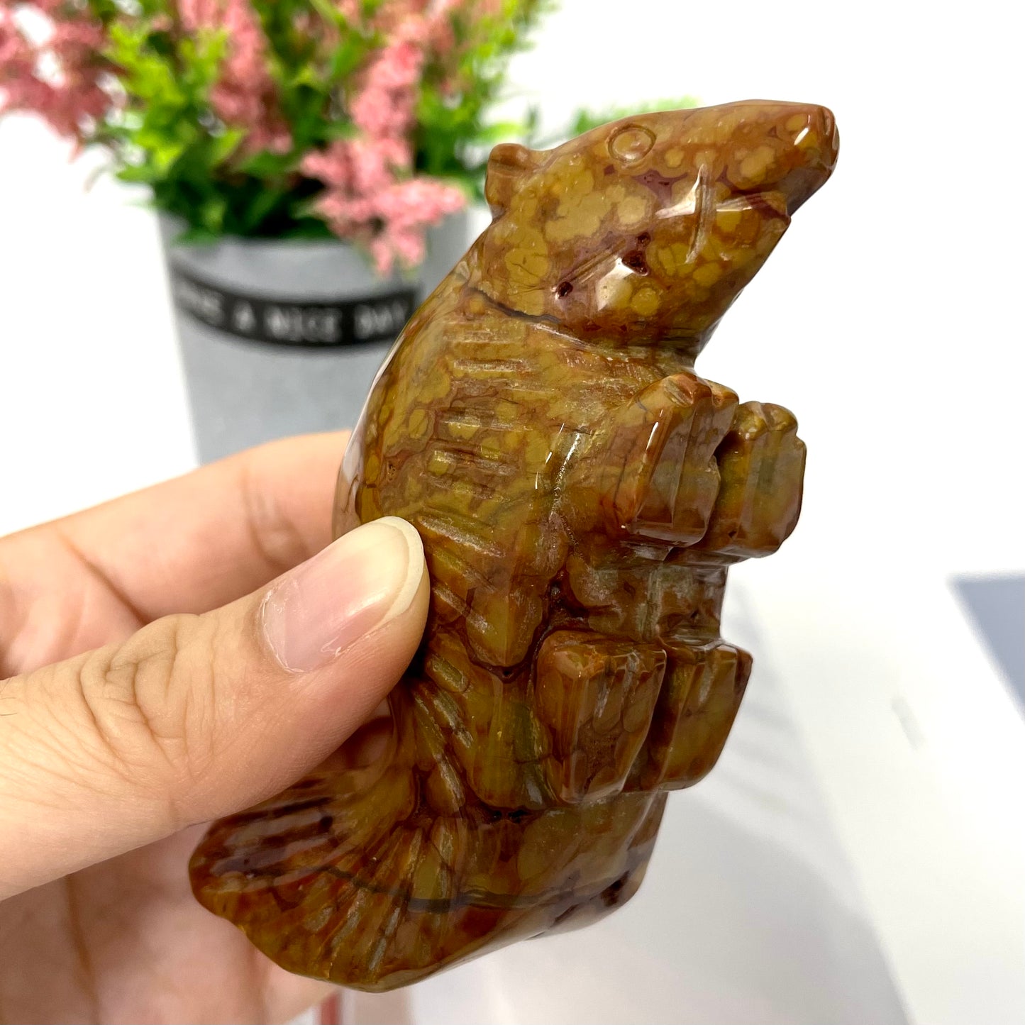 1 Count Ocean Jasper Tapir Crystal Carving Healing Stones Natural Stone Chakra Balancing Reiki Home Office Decor From IG Crystal