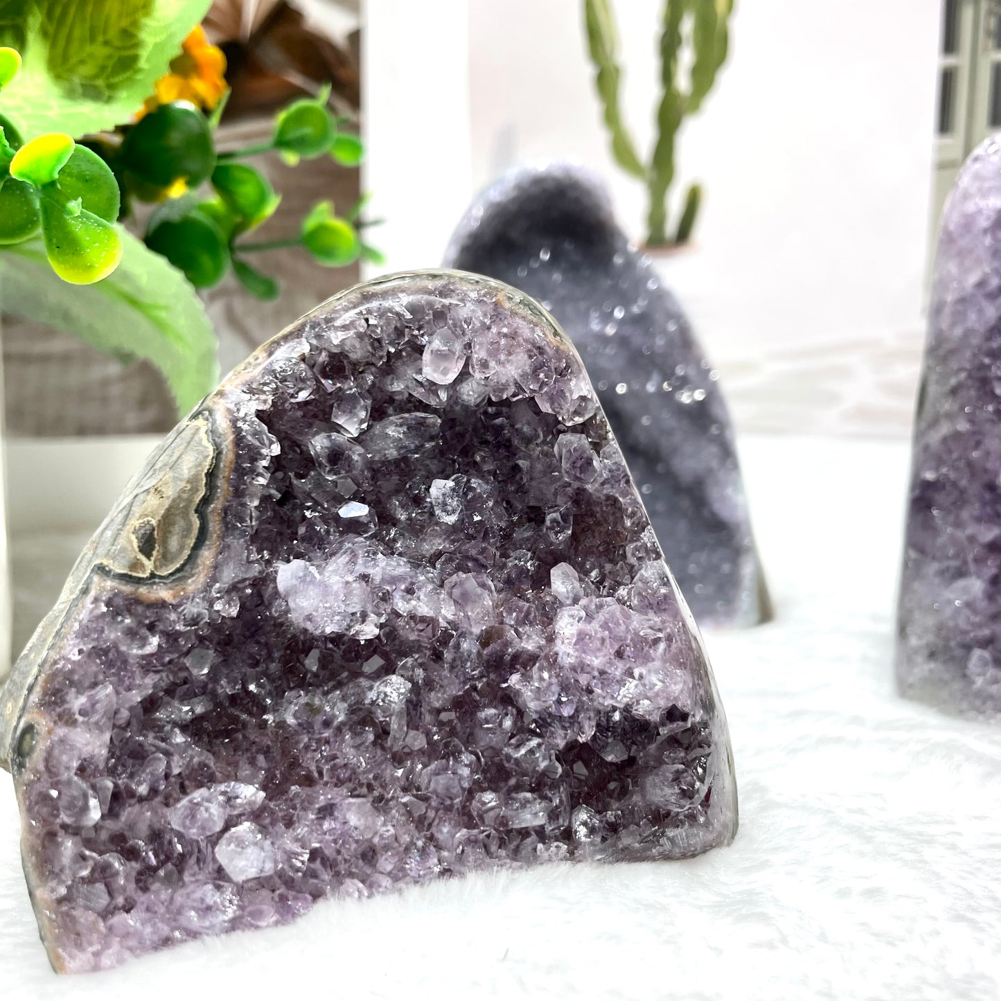 Natural Amethyst Geode Cave Healing Crystal Stones Rock Cluster Druzy From IG Crystal