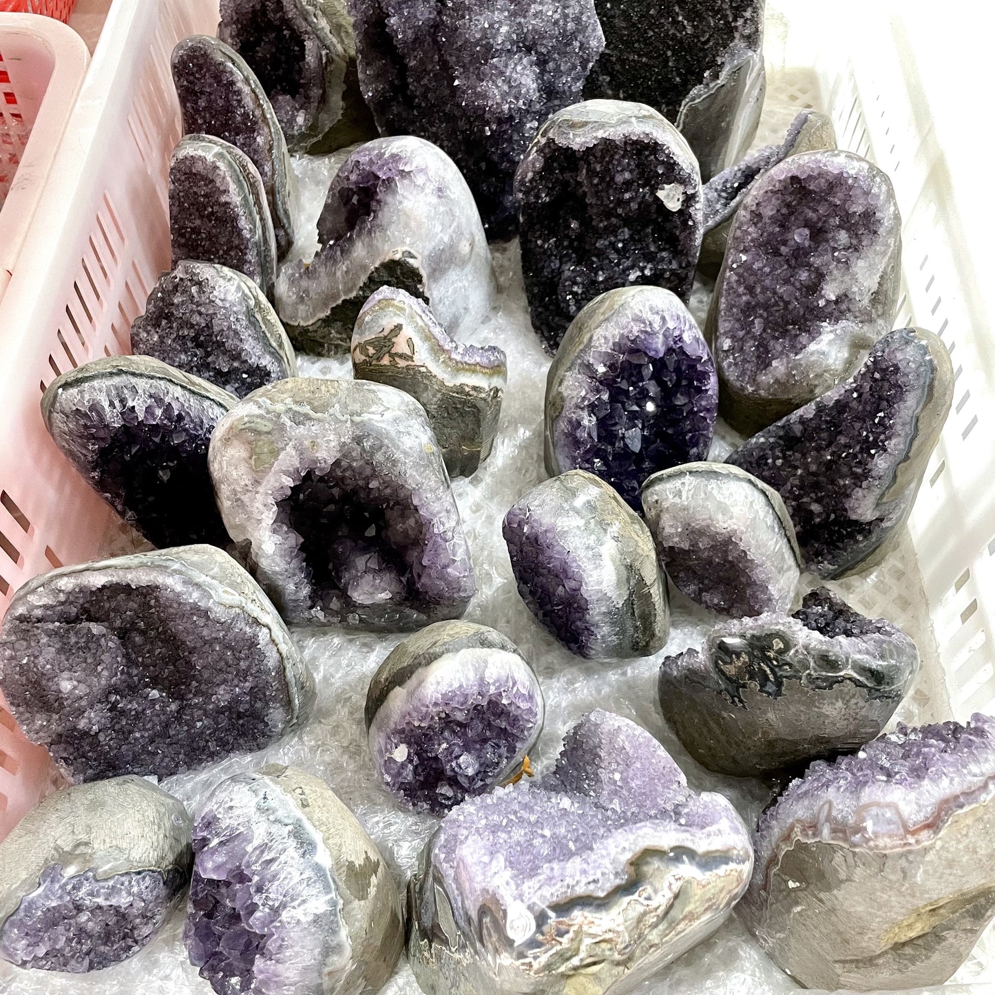 Natural Amethyst Geode Cave Healing Crystal Stones Rock Cluster Druzy From IG Crystal