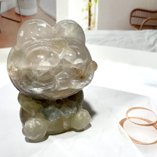 1 Count Fluorite Garfield Crystal Carving Natural Stone Gem Mining Chakra Balancing Reiki Healing Crystal Mystery Crystal Display Crystal Shopping Online Home Office Decor From IG Crystal