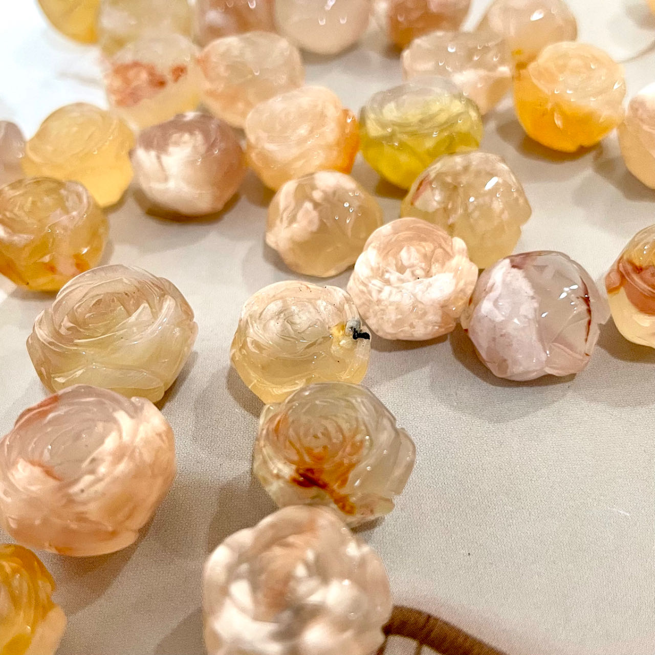 10 Counts Flower Agate Rose Crystal Healing Crystal Home Decoration From IG Crystal