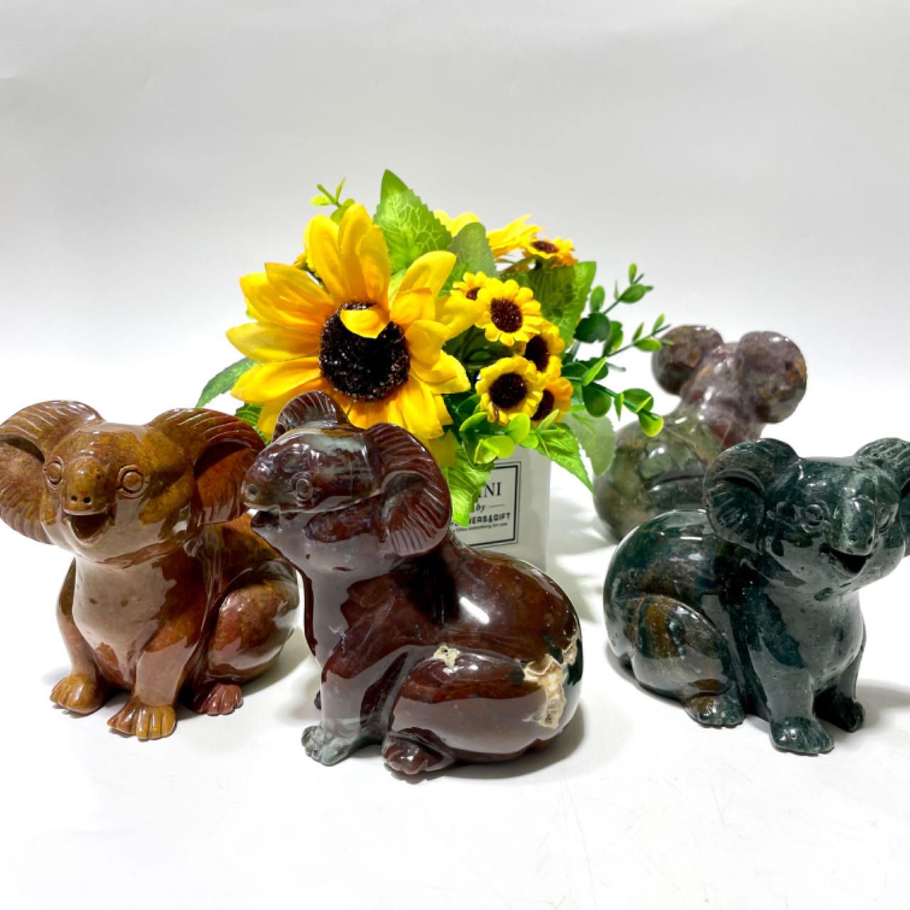 1 Count Ocean Jasper Koala Healing Crystal Gem Reiki Healing Home Decor Crystal Jewelry Shop Pretty Crystals From IG Crystal