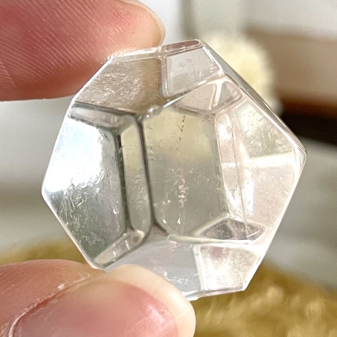 Clear Quartz 12 Faceted Healing Stone From IG Crystal