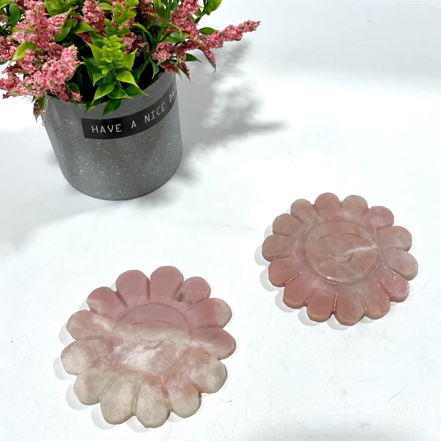 1 Count Pink Opal Smile Sunflower Crystal Carving Desk Decoration With Stand Natural Stone Gem Mining Chakra Balancing Reiki Healing Crystal Mystery Crystal Display Crystal Shopping Online Home Office Decor From IG Crystal