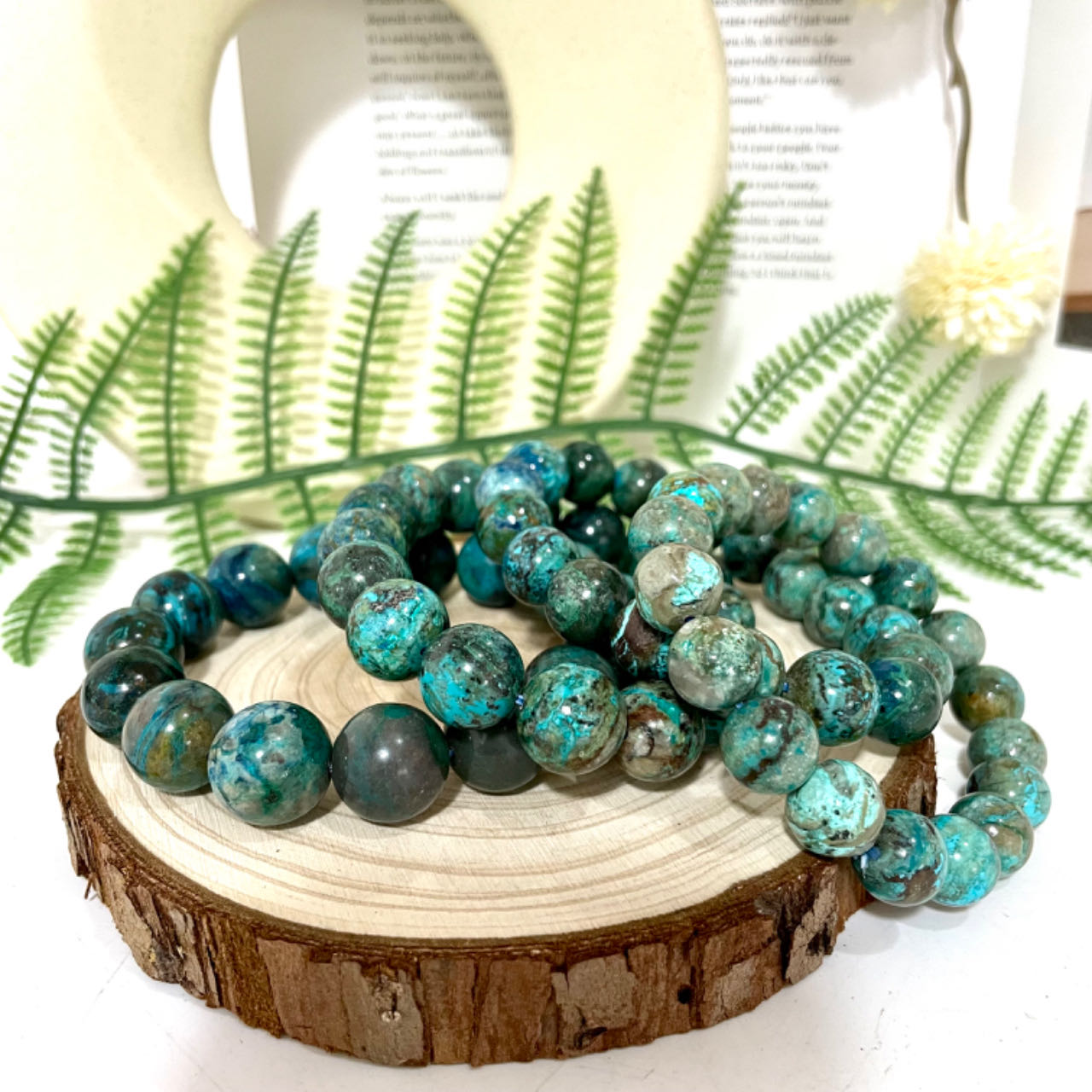 Peru Chrysocolla Bracelet 11~14mm Energy Healing Crystals Jewelry for Women DIY Bracelet From IG Crystal