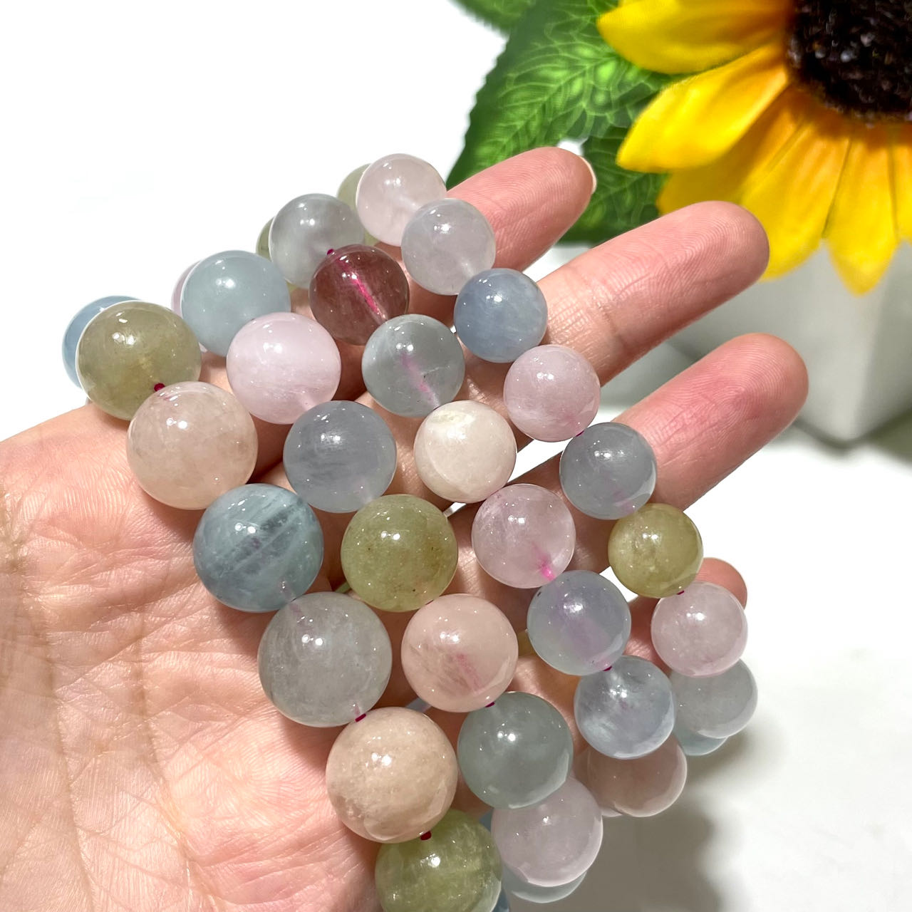 Morganite (Transparent) Bracelet 11~14mm Energy Healing Crystals Jewelry for Women DIY Bracelet From IG Crystal