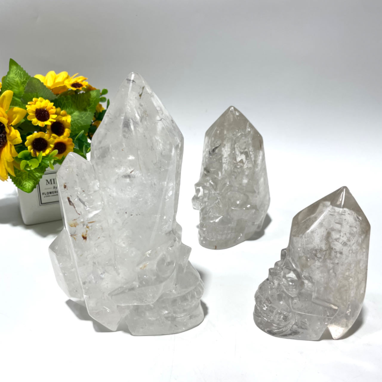 Clear Quartz Tall Skull Crystal Healing Crystal Gem Reiki Healing Home Decor Crystal Jewelry Shop Pretty Crystals From IG Crystal