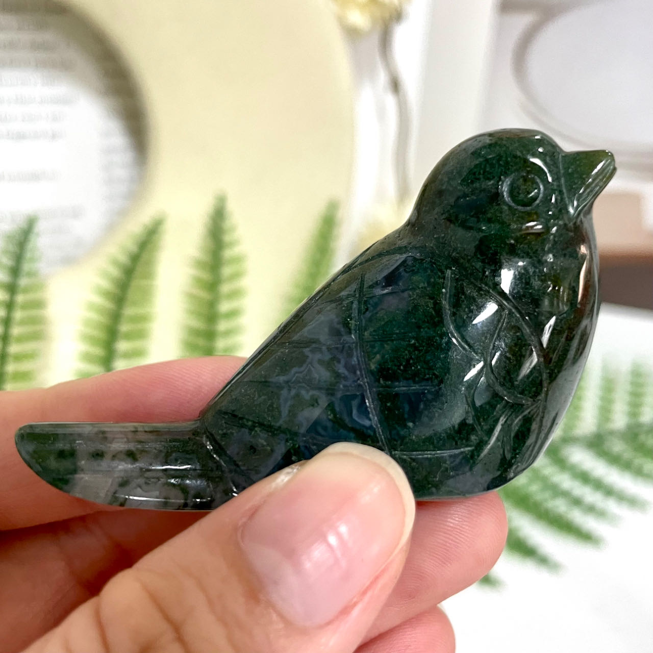 Ocean Jasper Bird Crystal Carving 2 counts Healing Stone Home Decoration From IG Crystal
