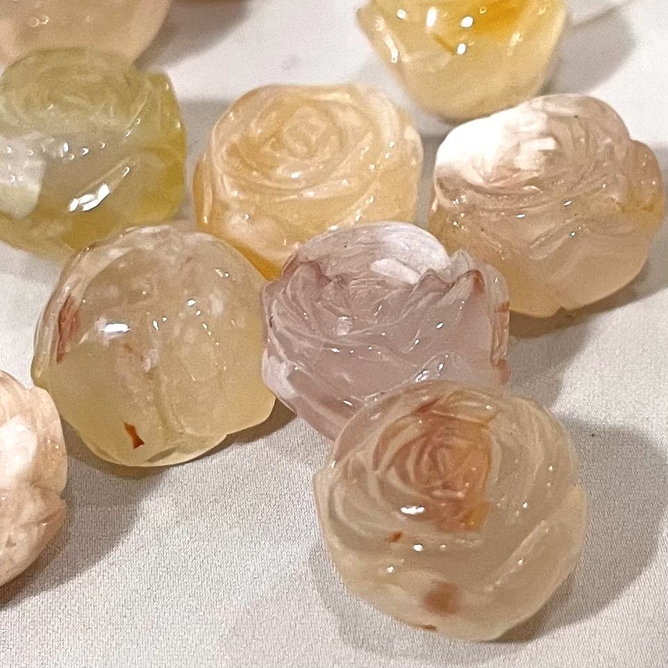 10 Counts Flower Agate Rose Crystal Healing Crystal Home Decoration From IG Crystal