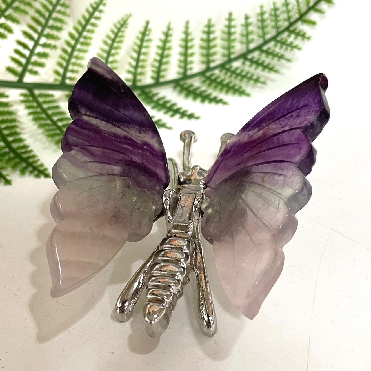 2 Counts Fluorite Dragonfly Butterfly Crystal Healing Stone Home Decoration From IG Crystal