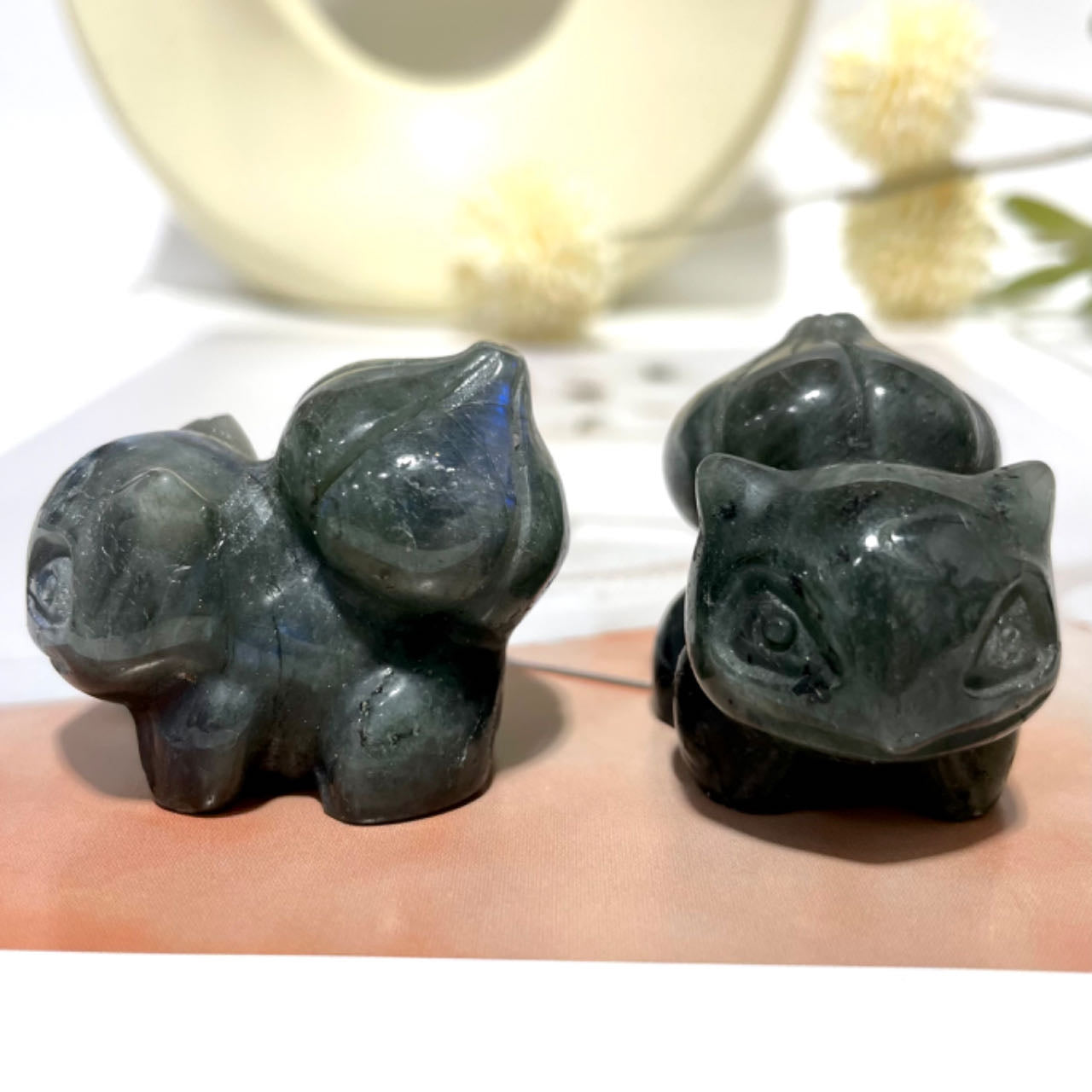 3 Counts Labradorite Bulbasaur Crystal Pokemon Healing Crystal Home Decoration From IG Crystal