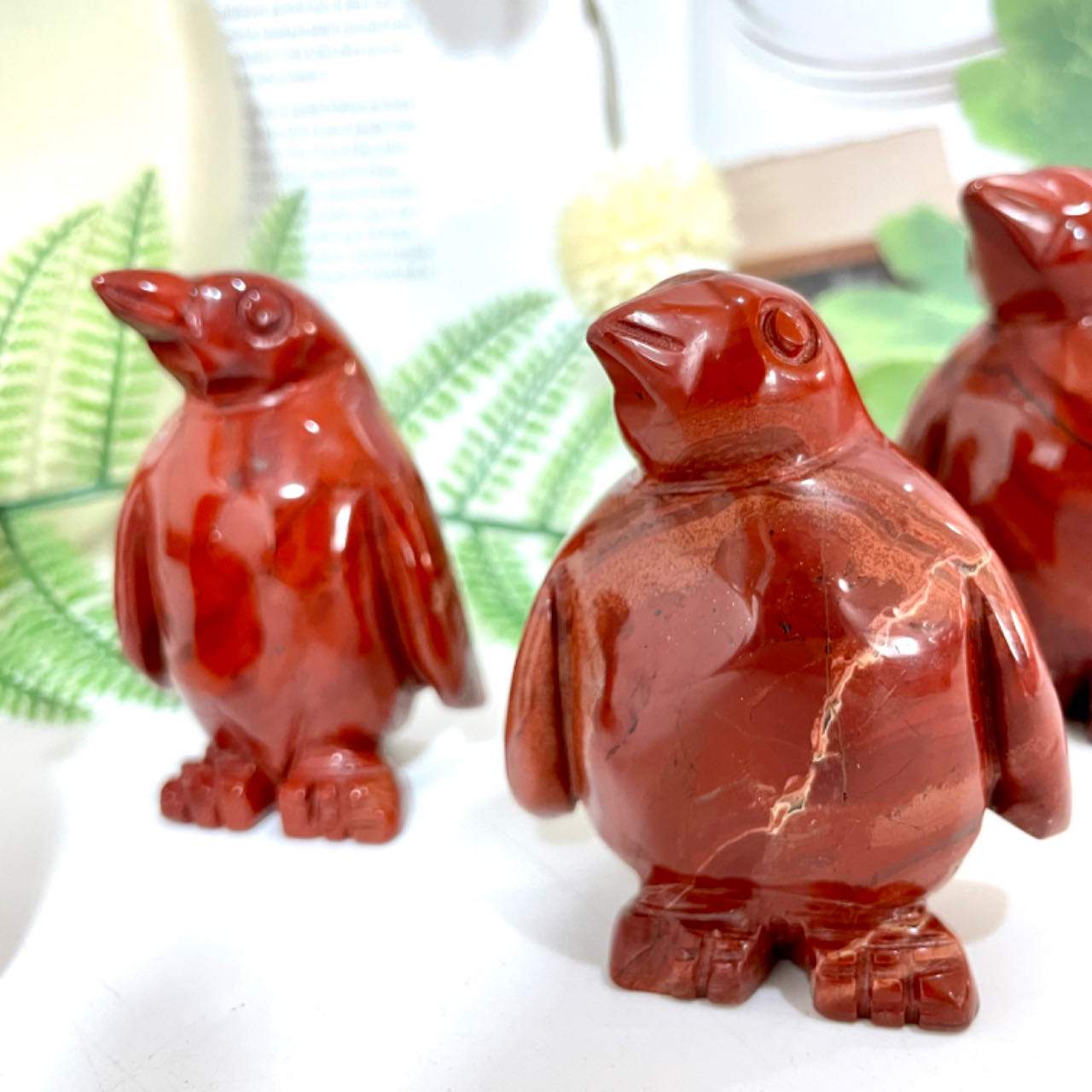 Red Jasper Penguin Crystal Healing Stone Stochastic 2PCS From IG Crystal