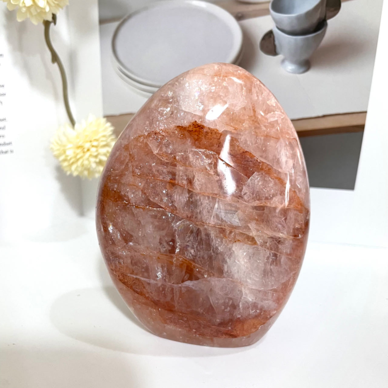 1PCS Fire Quartz Mountain Stone Healing Stone From IG Crystal