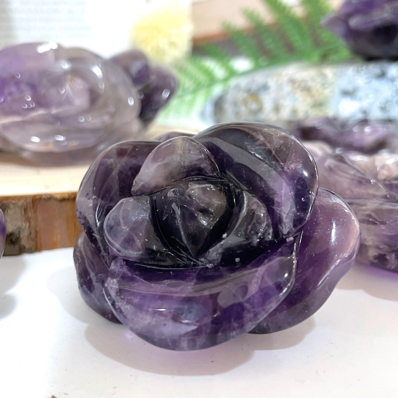 Stochastic 2PCS Flower Crystals Dream Amethyst From IG Crystal