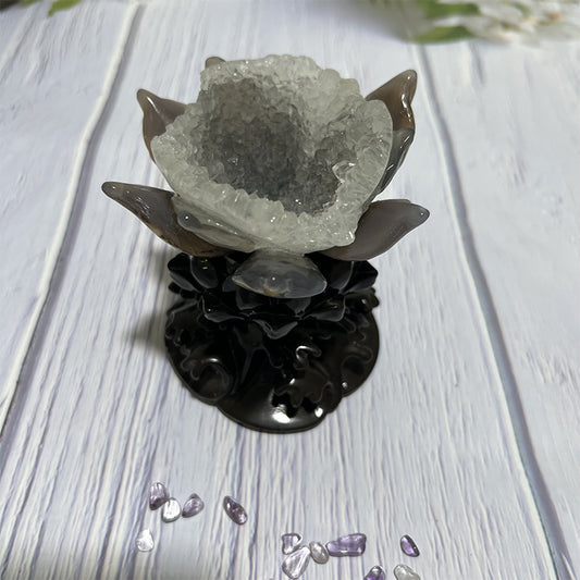 druzy agate lotus high quality, low price, many kinds of materials