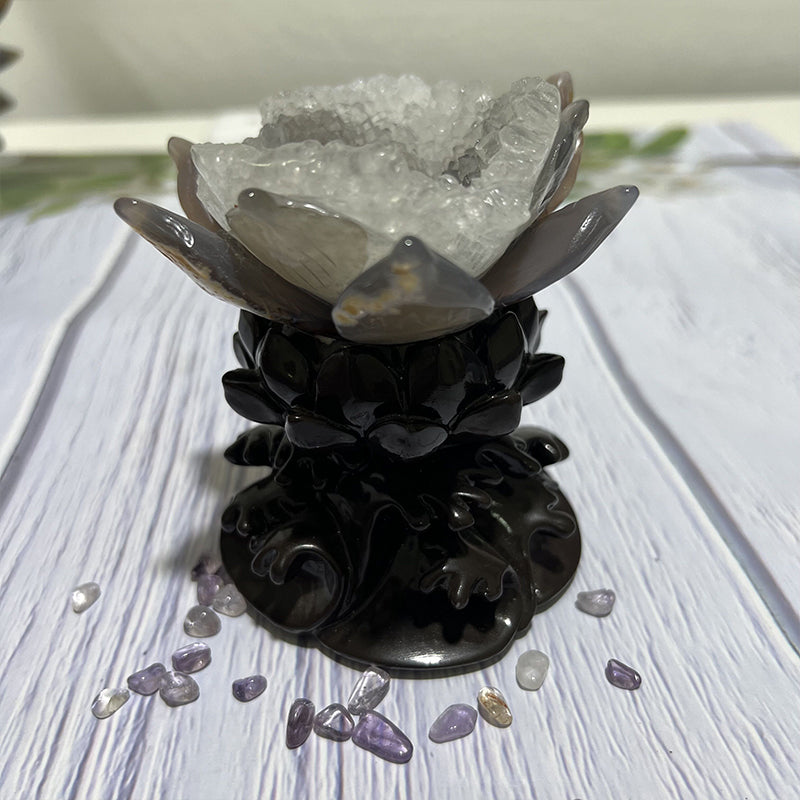 druzy agate lotus high quality, low price, many kinds of materials