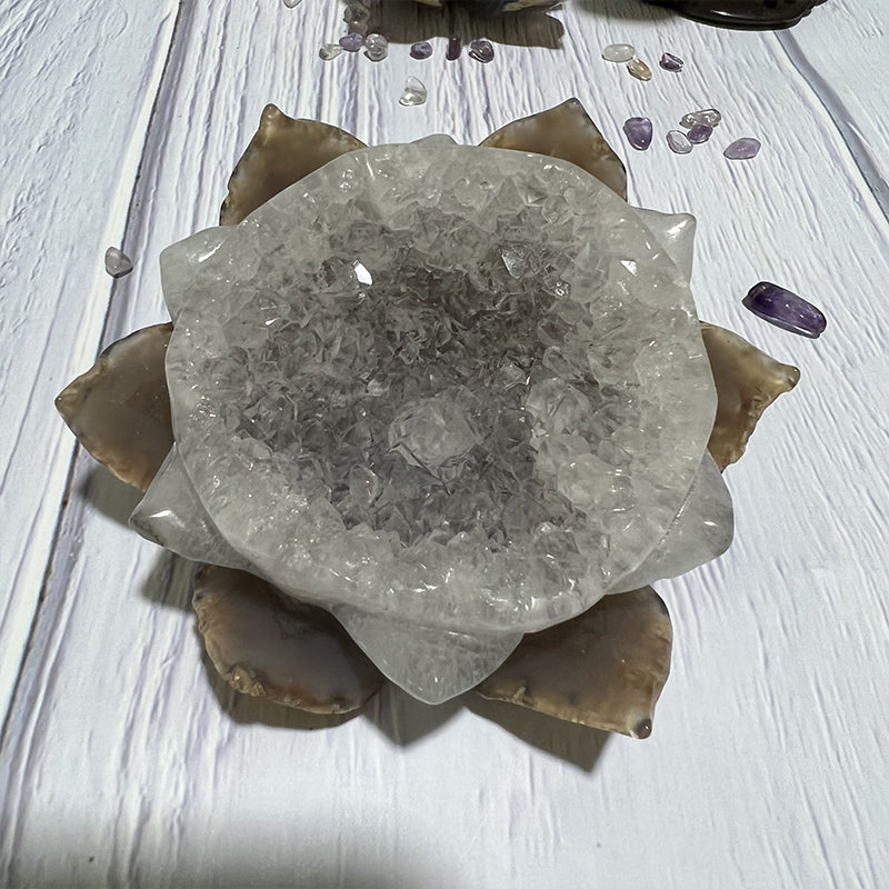druzy agate lotus high quality, low price, many kinds of materials